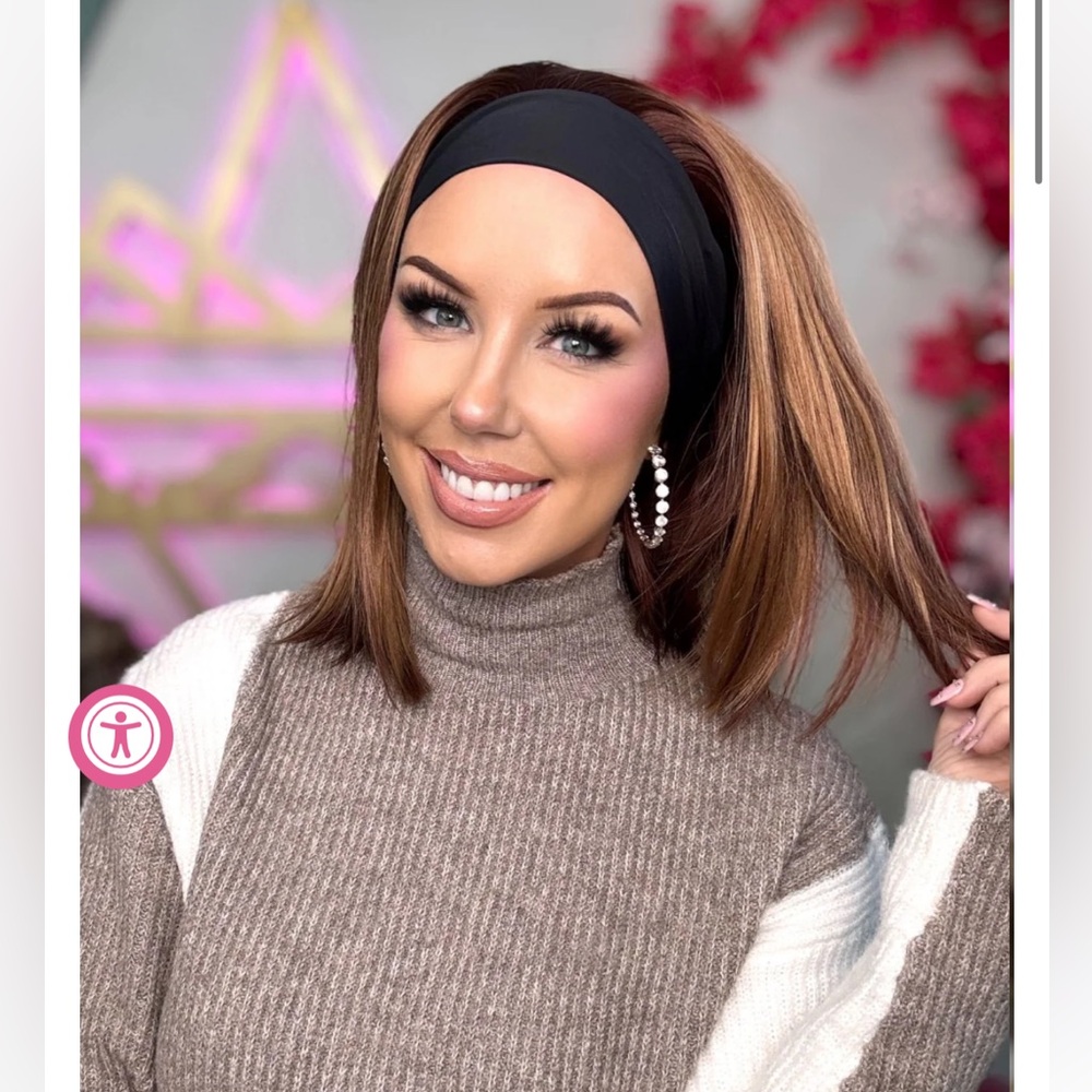 Stylish Brown Headband Wig for Women